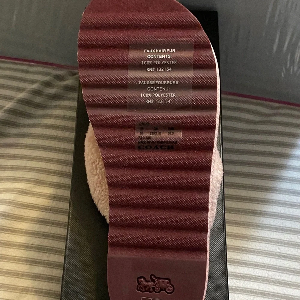Coach Blush Fleece Slippers - Picture 4 of 6